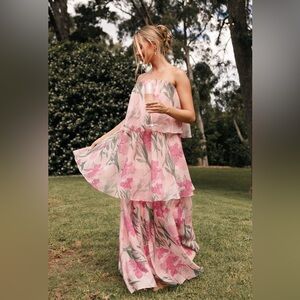 Petal + pup bloom strapless maxi dress NWT